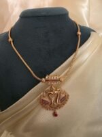 Royal Swan Motif Temple Jewellery Short Necklace - Image 3
