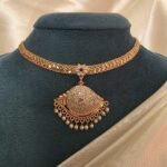 Micro Gold-Polished Shanku  Attigai with Ruby Stone