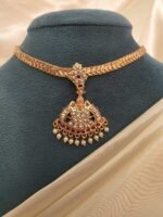 Micro Gold-Polished Amman Attigai with Pearl