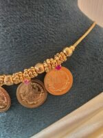 Micro Gold-Polished Five-Coin Lakshmi Kasu Mala - Image 2