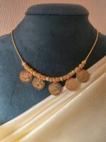 Micro Gold-Polished Five-Coin Lakshmi Kasu Mala - Image 3
